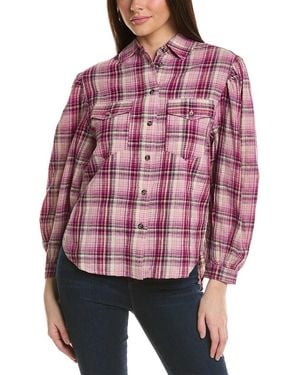 Isabel Marant Etoile Checked Linen-blend Blouse - Red