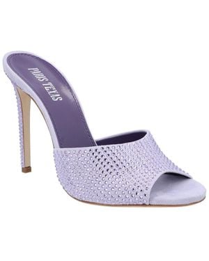 Paris Texas Holly Stiletto Leather Mule - Blue