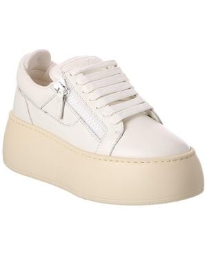 Giuseppe Zanotti Alma Leather Platform Sneaker - White