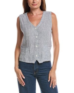 Eileen Fisher V-Neck Linen Vest - Blue