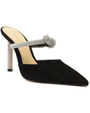 SCHUTZ SHOES Pearl Glam Heel Nubuck Mule - Black