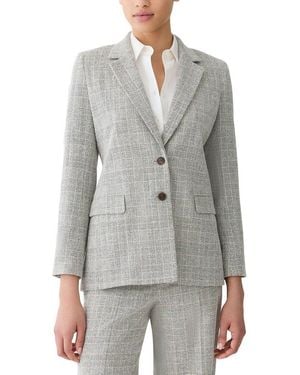 Lafayette 148 New York Double Button Fitted Wool-Blend Blazer - Grey