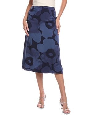Marimekko Korkeat Akvarelli Unikko Midi Skirt - Blue