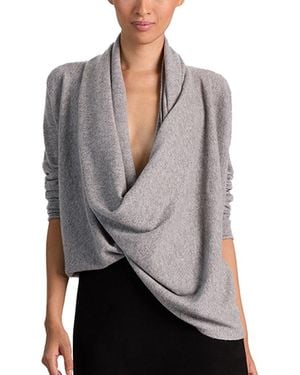 Alice + Olivia Jules Drape Cashmere Pullover - Grey