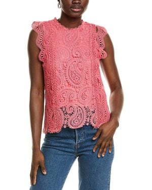 Ellen Tracy Lace Top - Red