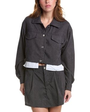 Lyra & Co 2Pc Shirt & Skort Set - Grey