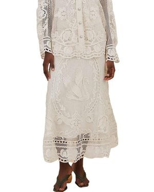 FARM Rio Midi Skirt - Natural