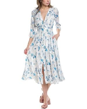 Marchesa Carnation Midi Dress - Blue