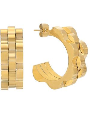 Eye Candy LA Avena Link Hoop Earrings - Metallic