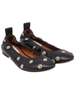 Lanvin Leather Studs Ballerina Flat (Authentic Pre-Loved) - Black