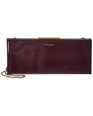Saint Laurent Midnight Small Patent Pochette Clutch - Purple