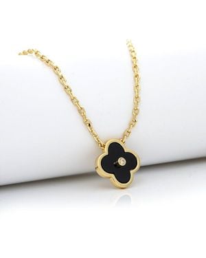 Rivka Friedman 18K Plated Cz Onyx Stackable Necklace - White