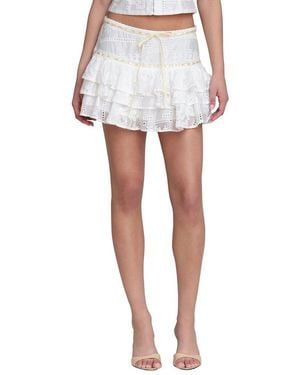Avec Les Filles Tiered Mini Skirt - White