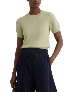 Reiss Anita And Wool-Blend Top - Blue