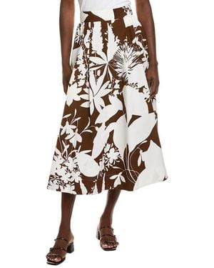 Michael Kors Dance Floral Cotton & Silk Skirt - Multicolor