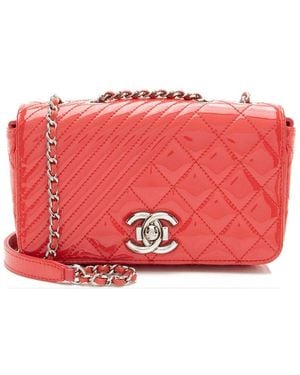 CHANEL Pink Leather Coco Boy Small Flap Bag (authentic Pre-loved) - Red
