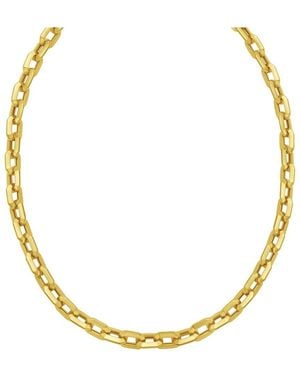 Italian Gold 14K Link Necklace - Metallic