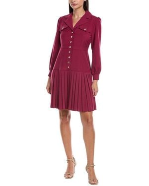 Nanette Lepore Pleated Drop-Waist Dress - Red