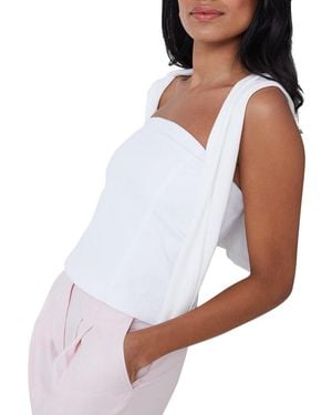 J.McLaughlin Dorota Linen-Blend Blouse - White