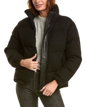 The Kooples Tweed Puffer Coat - Black