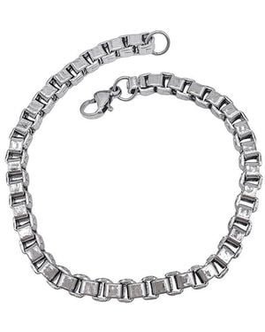 Adornia Stainless Steel Box Chain Bracelet - Metallic