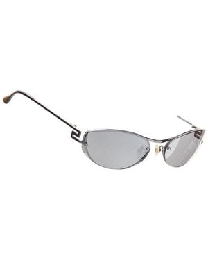 Versace Greca Leg Futuristic Oval Sunglasses (Authentic Pre-Loved) - White