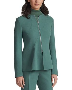Lafayette 148 New York Collarless Flounced Hem Jacket - Green