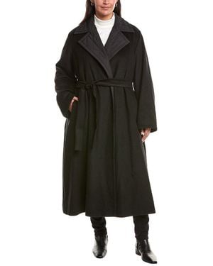 Marina Rinaldi Plus Capanna Reversible Wool Coat - Black