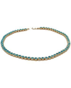 Ebru Jewelry Plated Cz Tennis Necklace - White