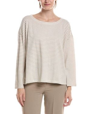 Eileen Fisher Bateau Neck Top - White