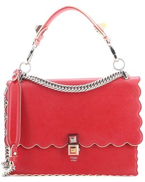 Fendi Sheep Leather Kan I Bag Medium (Authentic Pre-Loved) - Red