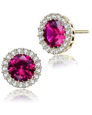 Genevive Jewelry 14k Over Silver Studs - Pink