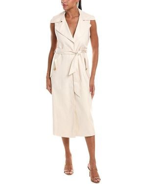Alice + Olivia Keith Midi Linen-Blend Dress - Natural