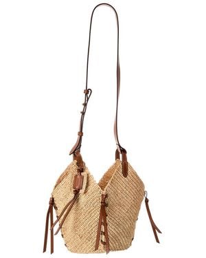 Isabel Marant Tampa Mini Raffia & Leather Hobo Bag - Natural