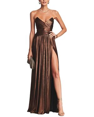 Linda Charm Embellished Maxi Dress - Brown