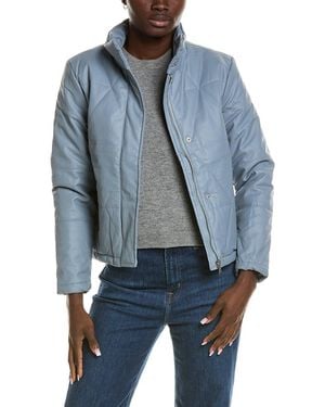 Marion Solid Diamond Quilted Jacket - Blue