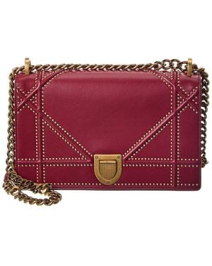 Dior Red Calfskin Leather Ama Flap Ba (authentic Pre-loved)