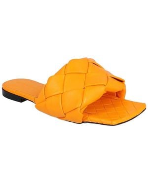 Bottega Veneta Leather Lido Flat Sandal (Authentic Pre-Loved) - Yellow