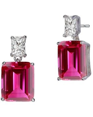 Genevive Jewelry Silver Earrings - Pink