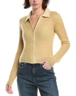 Rag & Bone Leva Zip Wool & Mohair-Blend Polo Jumper - Blue