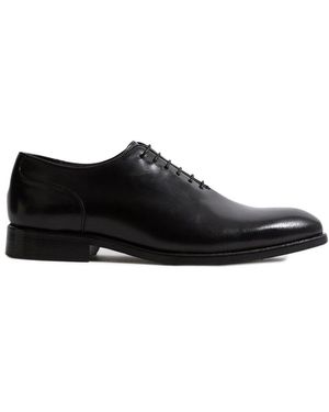 Reiss Bay Leather Whole Cut Shoe - Black