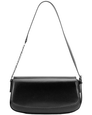 Adele Berto Leather Shoulder Bag - Black