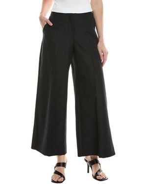 Lafayette 148 New York Franklin Silk & Linen-blend Wide Leg Ankle Pant - Black
