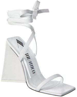 The Attico Isa Vinyl & Leather Sandal - White