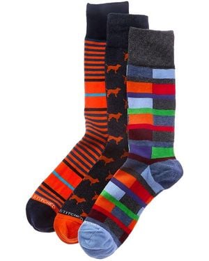 Unsimply Stitched 3Pk Crew Socks - Red