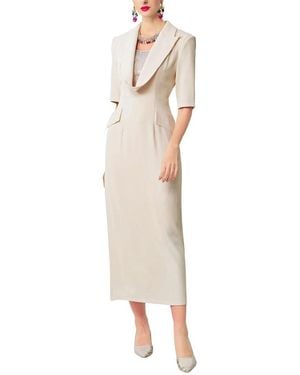BURRYCO Short Sleeve Midi Dress - White