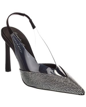 Sergio Rossi X Evangelie Smyrniotaki Satin & Vinyl Slingback Pump - Metallic