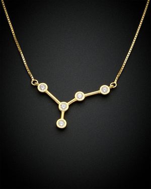 Italian Gold Over Silver 18K Italian Over 1.00 Ct. Tw. Constellation Zodiac Necklace - Black