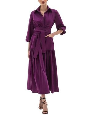 strapless open back dress Buy Floral Lavender Shirt Collared Maxi Dress main image 1