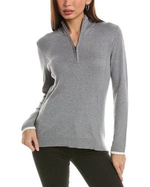 Hannah Rose Tee Time Cashmere-blend 1/4-zip Pullover - Grey